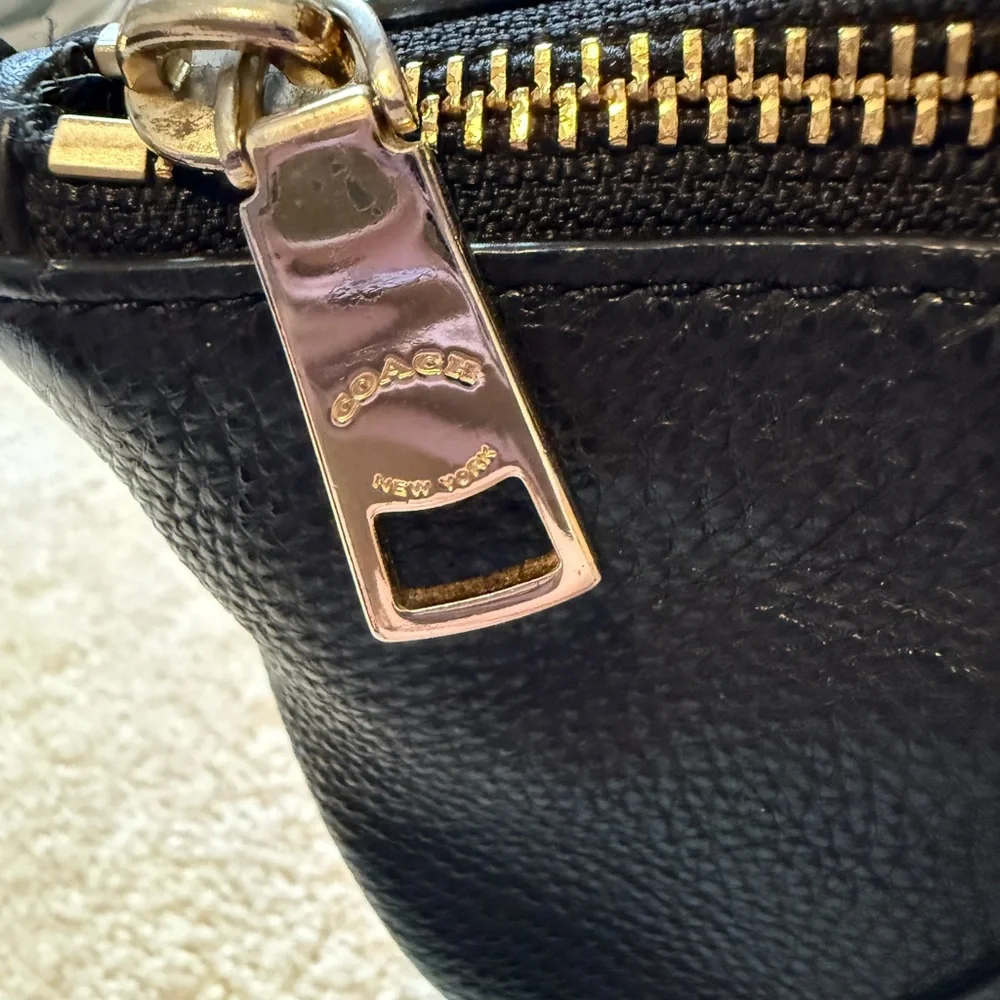 Coach Kelsey Satchel Black Pebble Leather Small Crossbody Top Handle Bag - Picture 8 of 10